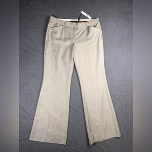 Elie Tahari 100% Virgin Wool Simone Pant Size 14 Light Tan Wide Leg Quiet Luxury